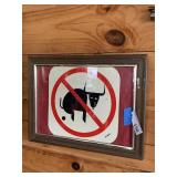 Framed "NO BULL" Sign