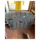 Antique Humpback Steamer Trunk