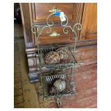 Metal Decor 2 Tier Basket Stand