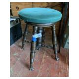 Antique Adjustable Swivel Piano Stool