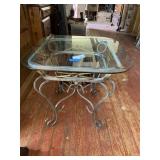 Metal Glass Top Side Table
