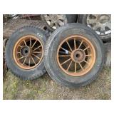 (2) Vintage Steel Spoke Wheels