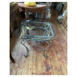 Metal Glass Top Side Table