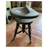 Antique Adjustable Swivel Piano Stool