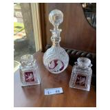 Ruby Red Cut Crystal Decanter Decor