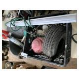 Milk Crate w/Misc Lights, Tire, etc