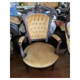 Antique Victorian Style Tufted Arm Chair