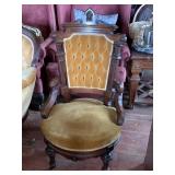 Antique Victorian Style Tufted Parlor Chair