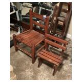 (2) Wood Child Doll Chairs