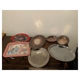 Silver Plate, Trayes, etc