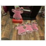 (4) Metal Gingerbread Yard Stack Decor