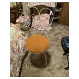 Vintage Wrought Iron Heart Back Side Chair