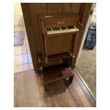 Vintage Schoenhut Wooden Toy Piano & Step Stool