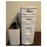 4 Drawer Plastic Storage & Contents. w/Binders