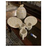 Daisy Egg Shaped Cookie Jar, Platers, Mugs