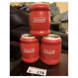 (3) Vintage Coleman Tuffoams Can Cooler Koozies