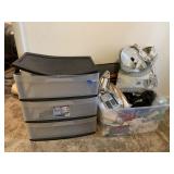 Plastic Storage & Tote w/Contents