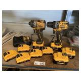 DeWalt 12V Drill/Impact, Charger, 9 batteries