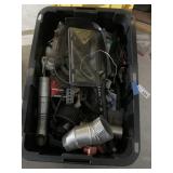27gal Plastic Storage Tote & Contents Hardware