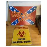(2) Metal Signs