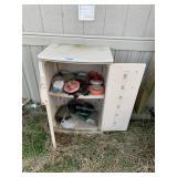 Plastic Storage Bin & Contents