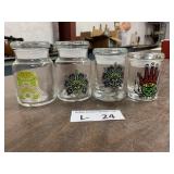 (4) 420 Science Glass Stash Jars