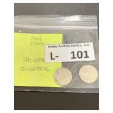 (2) Silver Quarters
