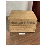Vintage Dovetail Wood Crate Abraham Lincoln