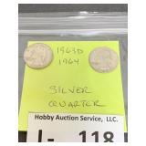 (2) Silver Quarters