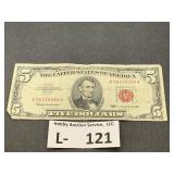 1963 $5 Bill Red Seal