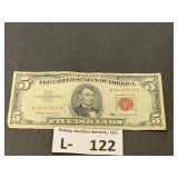 1963 $5 Bill Red Seal
