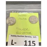 (2) Silver Quarters