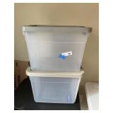 (2) Plastic Storage Totes