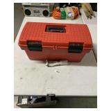Plastic Red Tool Box & Contents