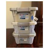 (3) Plastic Storage Totes