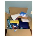 Large Box of Office/School Supplies, Ribbon, etc