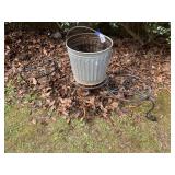 (3) Metal Plant Stands & Galvanized Can