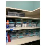 MIsc Office Supplies, etc on Shelves in Closet