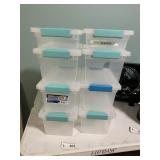 (8) Small Plastic Storage Totes