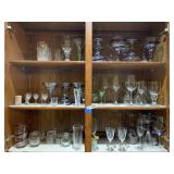 MIsc Glasses in Upper Corner Cabinet