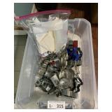 Cookie Cutters, etc in Plastic Tote