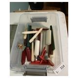 Candles in Plastic Tote