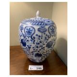 Chinoiserie Blue & White Porcelain Ginger Jar