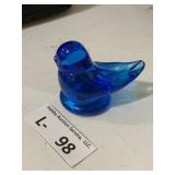 Small Blue Glass Bird Decor Terra Studios