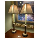 Pair Castillian Crackle Porcelain Table Lamps