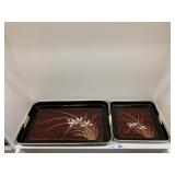 Set Vintage Japanese Lacquerware Serving Trays