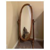 Oval Oak Cheval Mirror