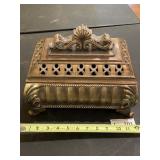 French Repousse Gilt Jewelry Box