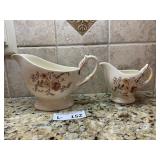 Vintage Vernon Kilns Chitz Gravy Boat & Creamer