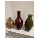 (3) Decorative Vases (1 crack)